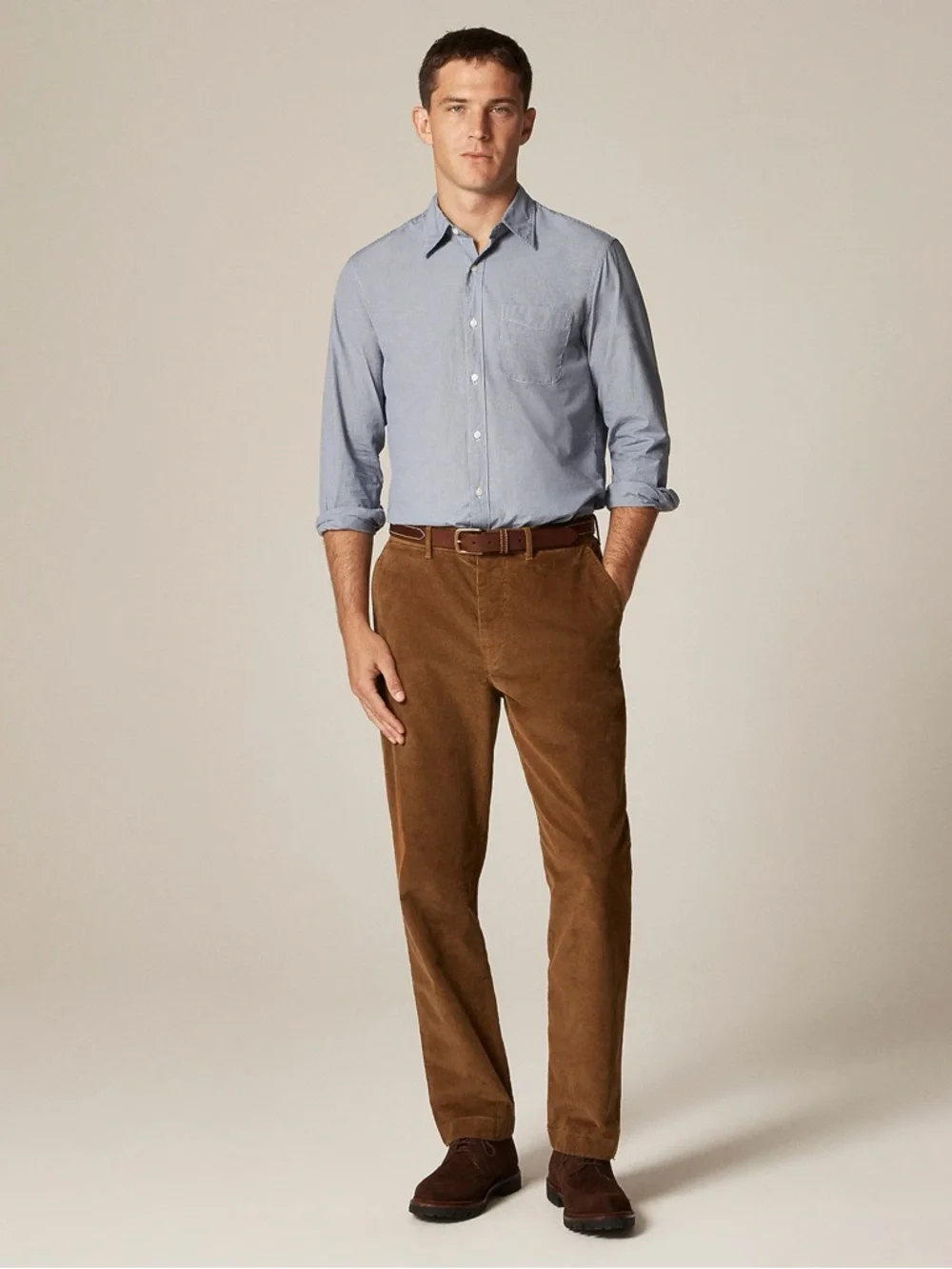 J. CREW Broken-in Straight pant in stretch‎ corduroy in Duckwood SZ 34 NWD CM717